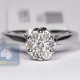 14K White Gold 0.58 ct Diamond Womens Flower Engagement Ring