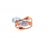 18K Rose Gold 0.42 ct Diamond Womens Wire Ring