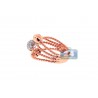 18K Rose Gold 0.42 ct Diamond Womens Wire Ring