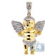 10K Yellow Gold 0.93 ct Diamond Baby Angel Mens Pendant