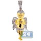 10K Yellow Gold 1.32 ct Diamond Praying Angel Mens Pendant
