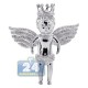 14K White Gold 2.41 ct Diamond Crowned Angel Mens Pendant