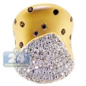 Matte 14K Yellow Gold 2.65 ct Cognac Diamond Womens Ring