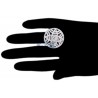 14K White Gold 3.52 ct Diamond Womens Filigree Dome Ring