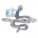 14K White Gold 0.53 ct Diamond Womens Graceful Snake Ring