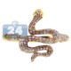 14K Yellow Gold 0.53 ct Diamond Womens Petite Snake Ring