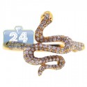 14K Yellow Gold 0.53 ct Diamond Womens Petite Snake Ring