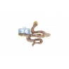 14K Yellow Gold 0.53 ct Diamond Womens Petite Snake Ring