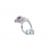 14K White Gold 1.30 ct Diamond Womens Small Panther Cat Ring