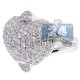 14K White Gold 3.47 ct Diamond Womens Heart Ring