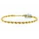 10K Yellow Gold Hollow Rope Mens Bracelet 4 mm 8 Inches