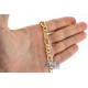 10K Yellow Gold Hollow Figaro Link Mens Chain 7 mm