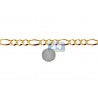 10K Yellow Gold Figaro Curb Link Mens Bracelet 12 mm 9 Inches