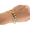 10K Yellow Gold Figaro Curb Link Mens Bracelet 12 mm 9 Inches