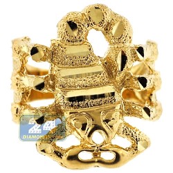 10K Yellow Gold Diamond Cut Scorpion Mens Ring