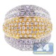 14K Two Tone Gold 2.63 ct Diamond Womens Wide Ring
