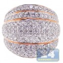 14K Rose Gold 2.55 ct Diamond Womens Wide Ring