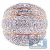 14K Rose Gold 2.55 ct Diamond Womens Wide Ring