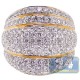 14K Yellow Gold 2.55 ct Diamond Womens Wide Band Ring
