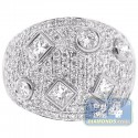 14K White Gold 2.23 ct Diamond Womens Geometry Band Ring