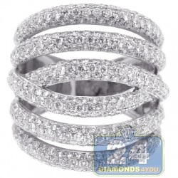 14K White Gold 3.75 ct Diamond Womens Woven Multiband Ring