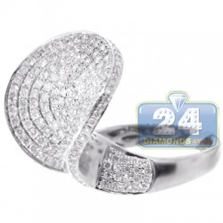 14K White Gold 2.32 ct Diamond Womens Horseshoe Ring