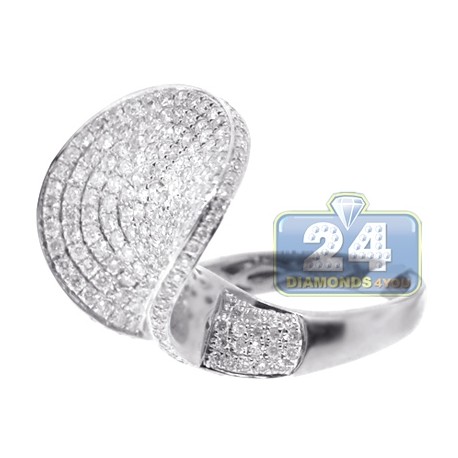14K White Gold 2.32 ct Diamond Womens Horseshoe Ring