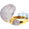 14K Yellow Gold 2.35 ct Diamond Womens Sleek Horseshoe Ring