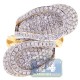 14K Yellow Gold 3.30 ct Diamond Womens Bypass Ring