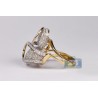 14K Yellow Gold 3.30 ct Diamond Womens Bypass Abstract Ring