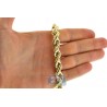 Real 10K Yellow Gold Hollow Rope Mens Chain Necklace 10 mm