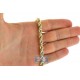 Italian 10K Yellow Gold Hollow Rope Mens Chain 6 mm