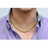 Real Italian 10K Yellow Gold Hollow Rope Mens Chain 6 mm