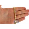 Italian 10K Yellow Gold Solid Rope Mens Chain Necklace 4.5 mm