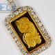 Suisse 24K Bar 14K Yellow Gold 2.48 ct Diamond Frame Pendant