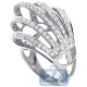 14K White Gold 1.51 ct Diamond Abstract Openwork Ring