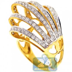 14K Yellow Gold 1.53 ct Diamond Womens Openwork Ring