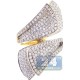 14K Yellow Gold 2.79 ct Diamond Bypass Twist Womens Ring