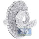 14K White Gold 1.54 ct Diamond Womens Fancy Loop Ring