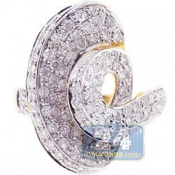 14K Yellow Gold 1.55 ct Diamond Womens Loop Ring