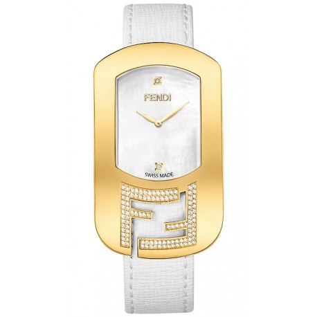 F300434541C1 Fendi Chameleon Diamond Yellow Gold Womens Watch 29mm