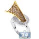 14K Two Tone Gold 1.27 ct Diamond Womens Knot Ring