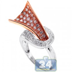 14K White Rose Gold 1.26 ct Diamond Womens Knot Ring