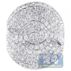 14K White Gold 3.75 ct Diamond Womens Wide Ring
