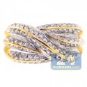 14K Yellow Gold 1.01 ct Diamond Womens Wave Ring