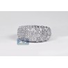 14K White Gold 1.22 ct Diamond Womens Floral Band Ring