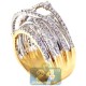14K Yellow Gold 1.24 ct Diamond Womens Highway Ring