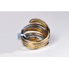 14K Two Tone Gold 2.45 ct Diamond Womens Multiband Ring