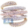 14K Three Tone Gold 2.47 ct Diamond Womens Multiband Ring