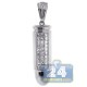 14K White Gold 0.61 ct Diamond Bullet Mens Pendant